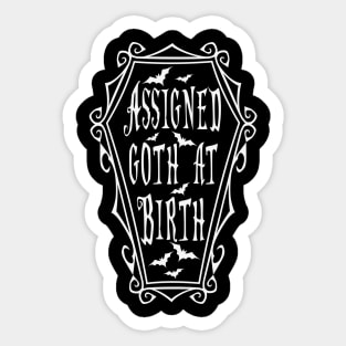 Goth at Birth in White Sticker